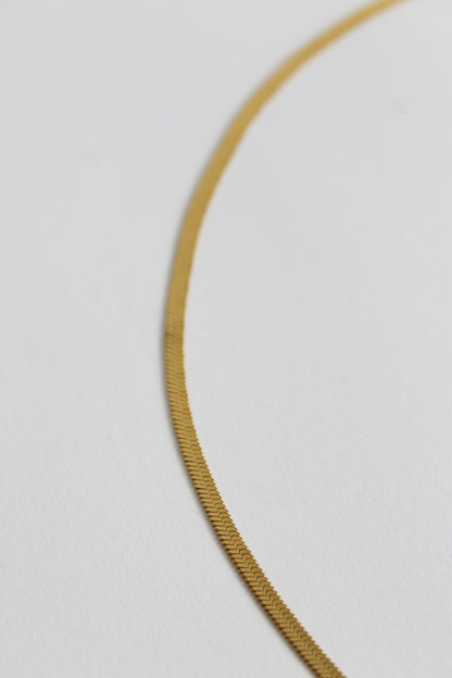 Snake Flat Necklace | Gold